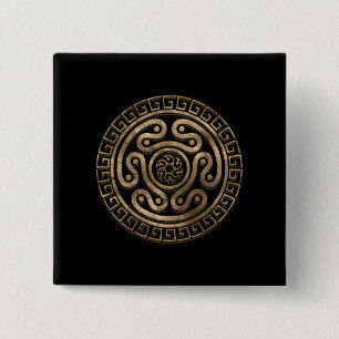 Hecate Wheel Black und Gold Button