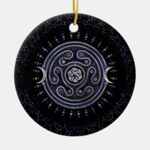 Hecate Wheel Ornament mit Amethyst und Silber
