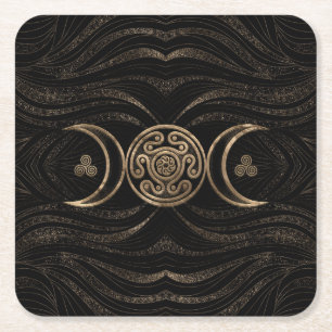 Hecate Wheel Triple Moon Rechteckiger Pappuntersetzer