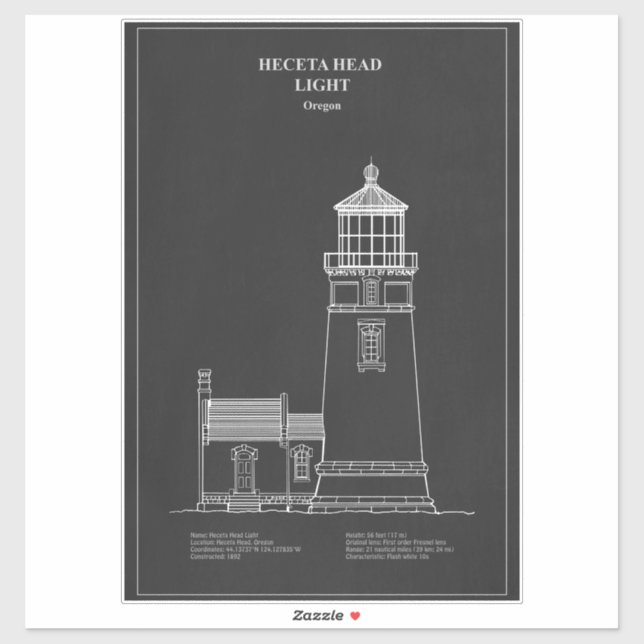 Heceta Head Lighthouse - Oregon - PD Aufkleber (Blatt)