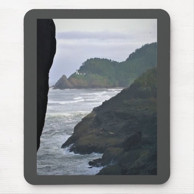 Heceta Head Lighthouse & Sea Lions, OR Mousepad (Vorne)