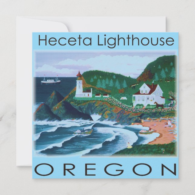 Heceta-Leuchtturm Einladung (Vorderseite)