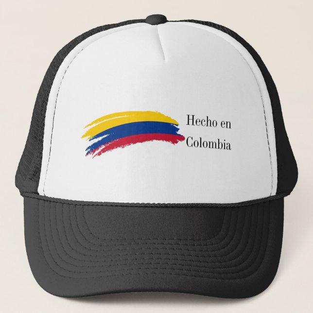 Hecho en Colombia Flag Trucker Hat Truckerkappe (Vorderseite)