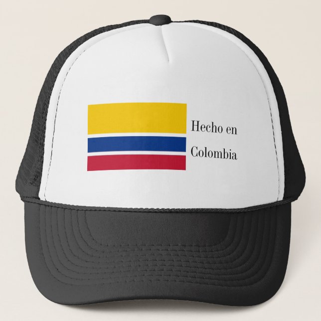 Hecho en Colombia Flag Truckerkappe (Vorderseite)