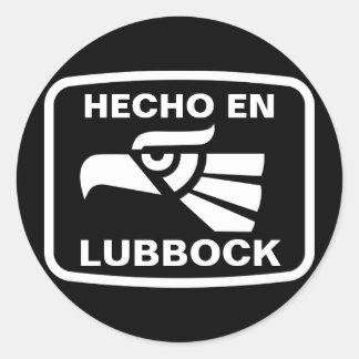 Hecho en Lubbock personalizado Custom personalisie Runder Aufkleber