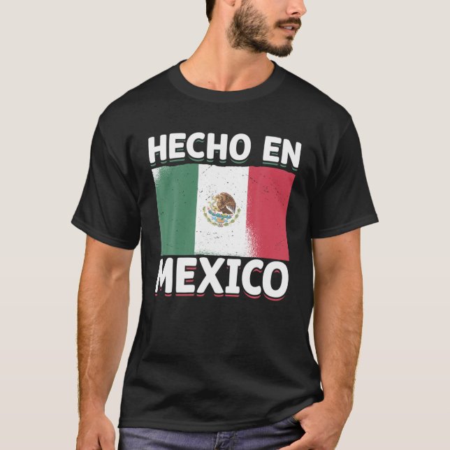 Hecho En Mexico Hispanic Proud Mexican Flag Eagle T-Shirt (Vorderseite)