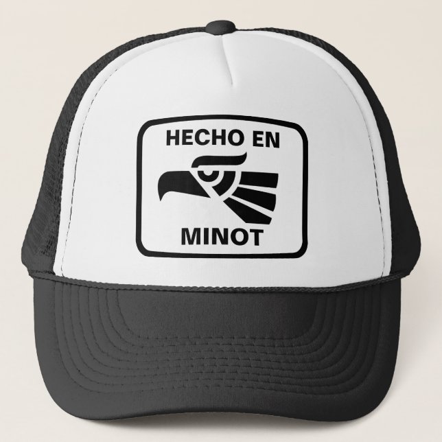 Hecho en Minot personalizado Gewohnheit Truckerkappe (Vorderseite)