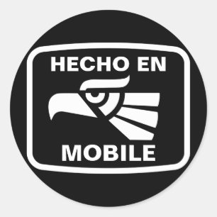Hecho en Mobile personalizado Custom personalisier Runder Aufkleber