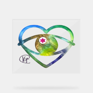 Hecht Evil Eye Earth Wasserfarbe Kunst Acrylschild