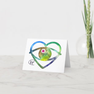 Hecht Evil Eye Earth Wasserfarbe Kunst Dankeskarte