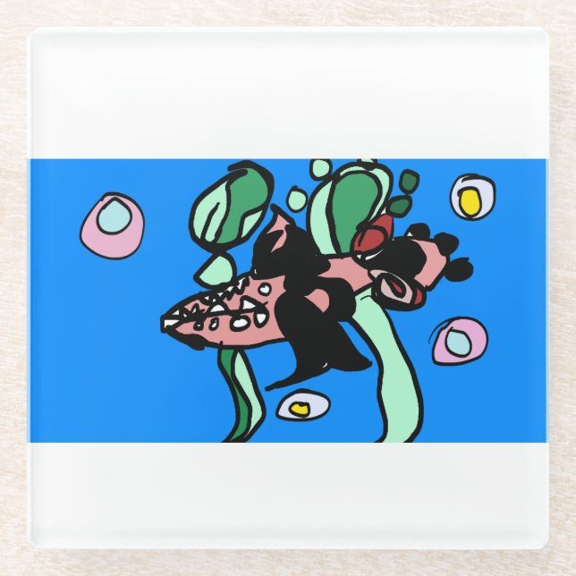Hecht Kunst  Glasuntersetzer (Vorderseite)
