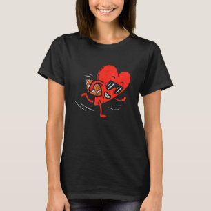 Hecht Playing American Football Valentinstag Spo T-Shirt