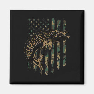 Hechtangeln Amerikanische Flagge Tarnung Muskie An Magnet