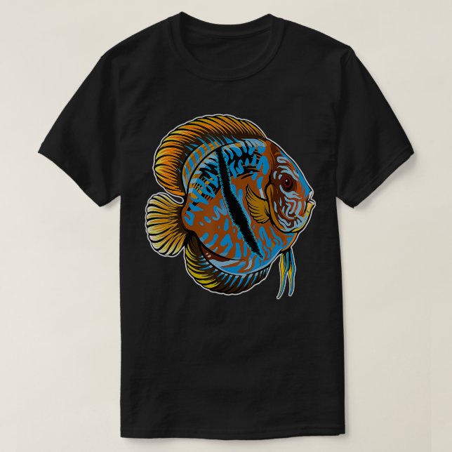 Heckel Discus Cichlid Aquarium Fish Behaltend Aqua T-Shirt (Design vorne)