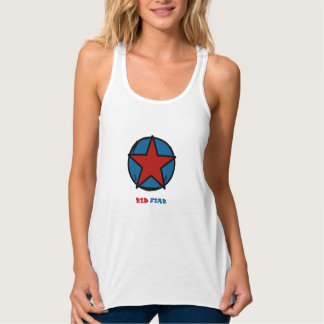 Heckenschwimmer, gebogener Schnitt, "RED STAR" Tank Top