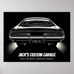 Hecklicht Stille – Voidform Silhouette Auto Kunst Poster
