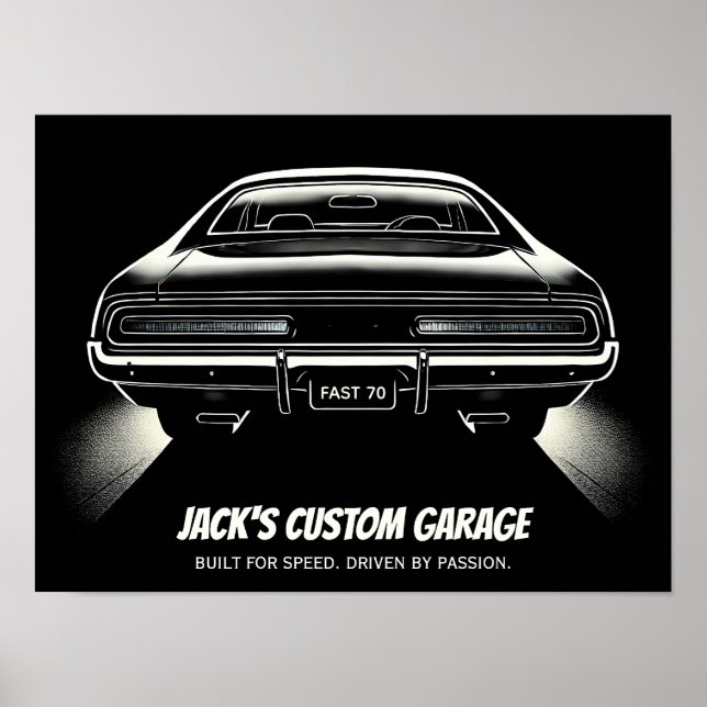 Hecklicht Stille – Voidform Silhouette Auto Kunst Poster (Vorne)