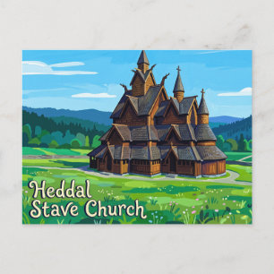 Heddal-Stabkirche Norwegen Postkarte