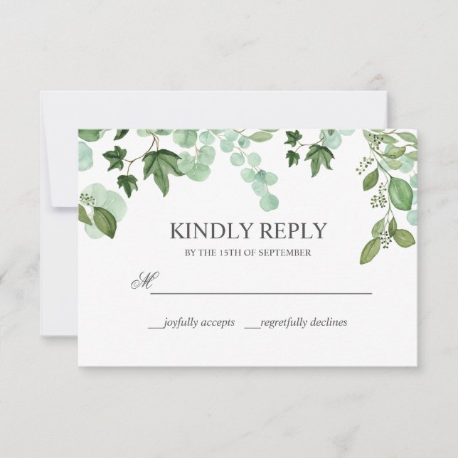 Hedera | Ivy Blätter Gray WEDDING Kindly Antwort (Vorderseite)
