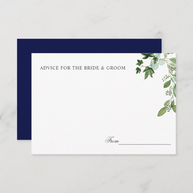 Hedera | Ivy Blätter Heiratsbeilage oder Rezept Einladung (Vorne/Hinten)