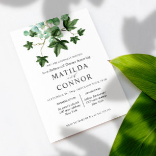 Hedera   Ivy Blätter Hochzeitsessen Probe Einladung