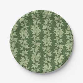 Hedera Ivy Vines - botanisch grünes L_D Muster. Pappteller