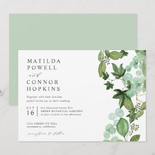 Hedera Moderne IVY Garden Botanische Hochzeit Einladung