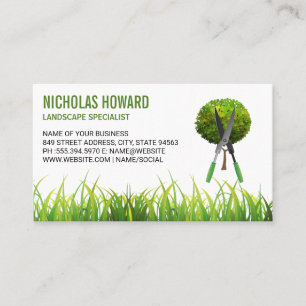 Hedge Clippers Gras Landscaping Business Card Visitenkarte