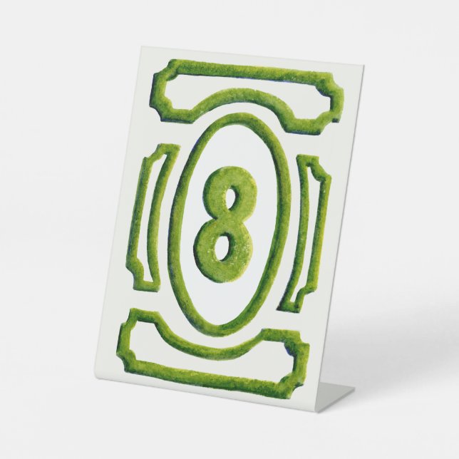 Hedge-Tabelle 8 Sockelschild (Vorderseite)