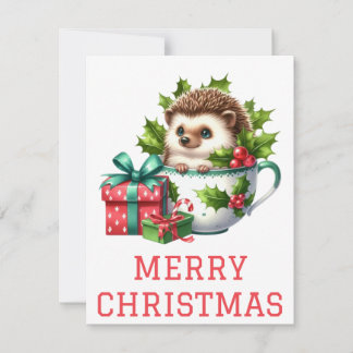 Hedgehog Christmas Card Feiertagskarte