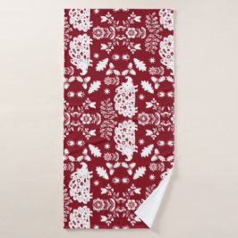 Hedgehog Folk Art Badehandtuch