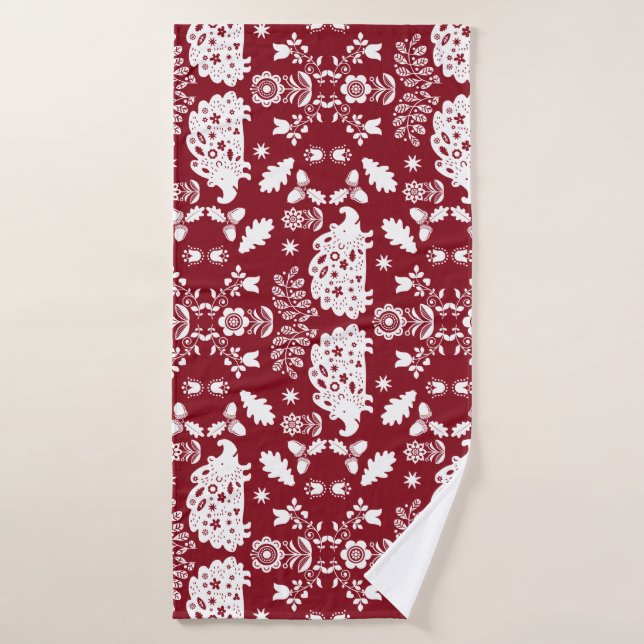 Hedgehog Folk Art Badehandtuch (Badehandtuch)