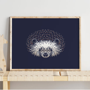 Hedgehog   Forest Animal Hedgehog Wall Print Poster