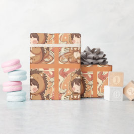 Hedgehog Forest Gift Wrapping Paper Geschenkpapier