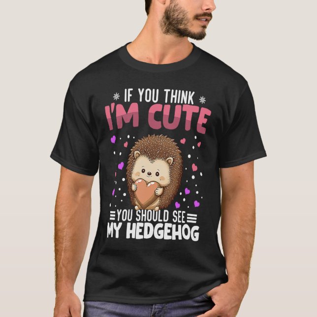 Hedgehog Heart Valentine's Day Animal For Womens K T-Shirt (Vorderseite)