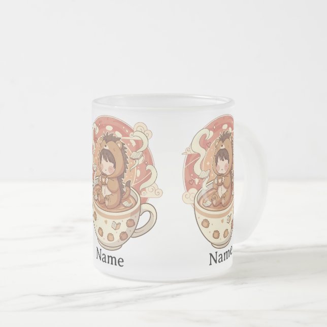 Hedgehog Heat Reveal Magic Coffee Mug Mattglastasse (VorderseiteRechts)