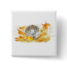 Hedgehog In Fall Leaves