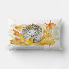 Hedgehog In Fall Leaves Lendenkissen