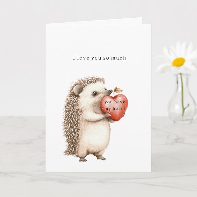 Hedgehog Love So Much Karte (Kleine Pflanze)