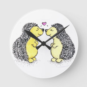 Hedgehog Love, Time for Love Runde Wanduhr