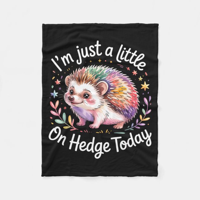 Hedgehog Lover Animal Pun I'm Just A Little On Hed Fleecedecke (Vorderseite)