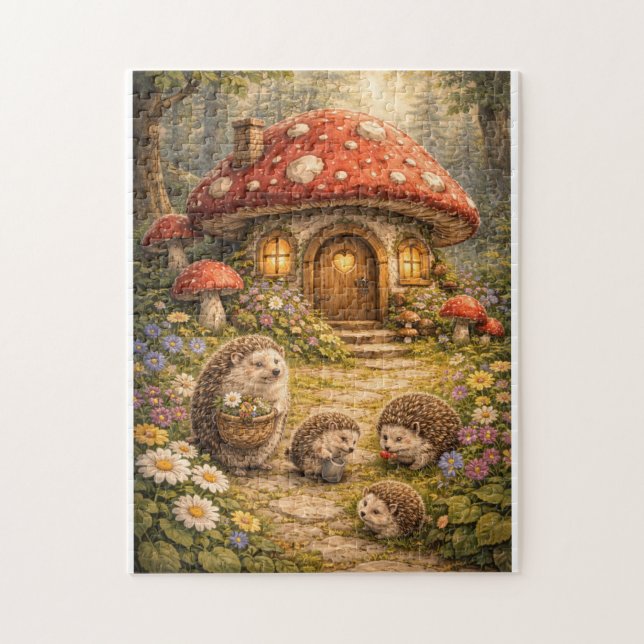 Hedgehog Mushroom Home Puzzle (Vertikal)