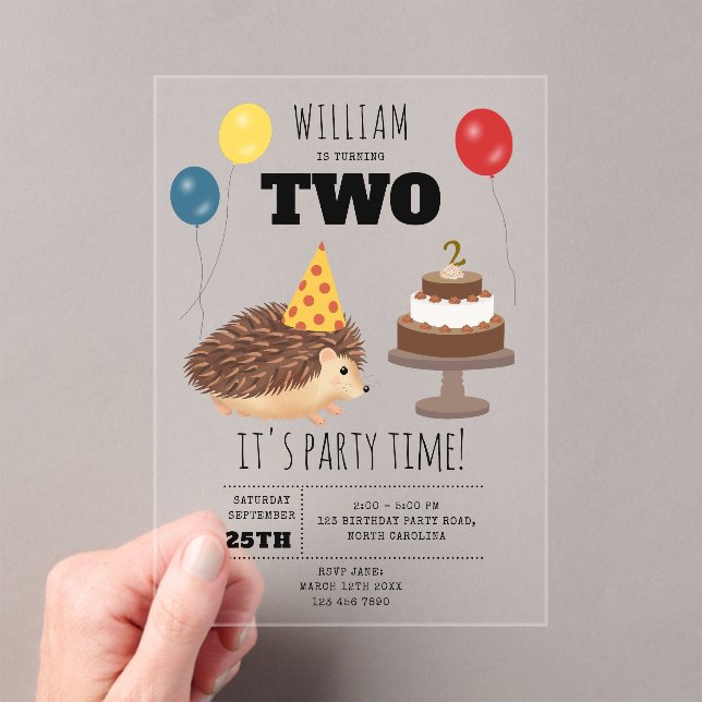 Hedgehog Mushroom Woodland Forest Funny Birthday Acryleinladungen (Insitu (Handheld))