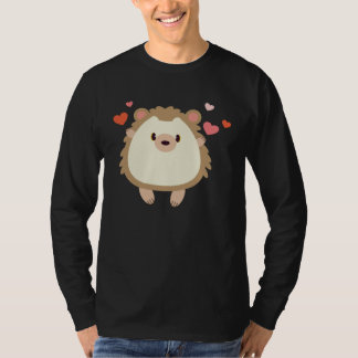 Hedgehog Valentines Day Heart Animals T-Shirt