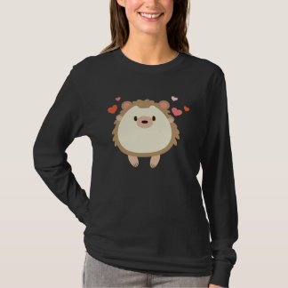 Hedgehog Valentines Day Heart Animals T-Shirt