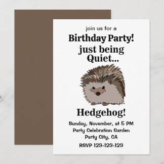 Hedgehog Woodland Animal Birthday Party Einladung