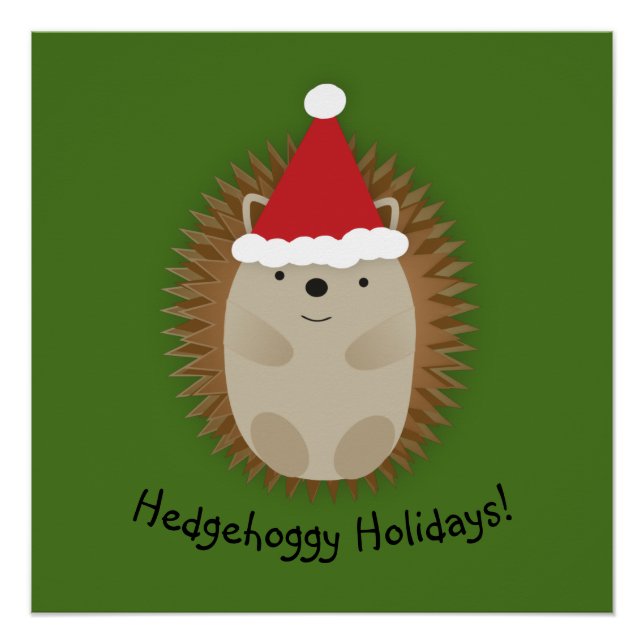 Hedgehoggy Holidays Santa Igel Poster (Vorderseite)
