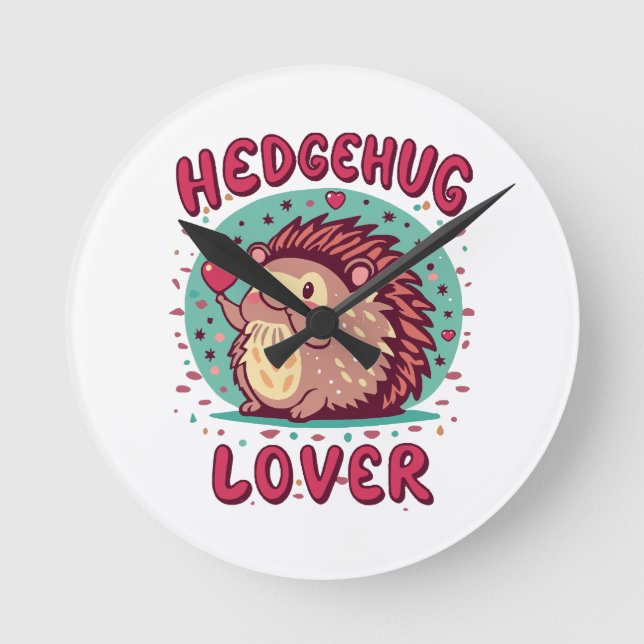 Hedgehug Lover Runde Wanduhr (Vorderseite)