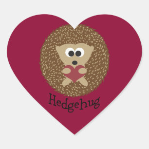 Hedgehug Niedlicher Igel mit einem Herz Herz-Aufkleber