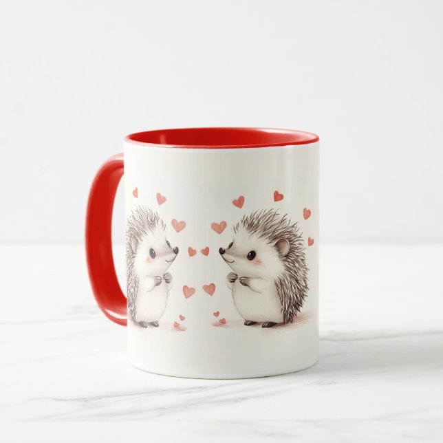Hedgehugs! Funny and Niedlich Igels Tasse (Vorderseite Links)